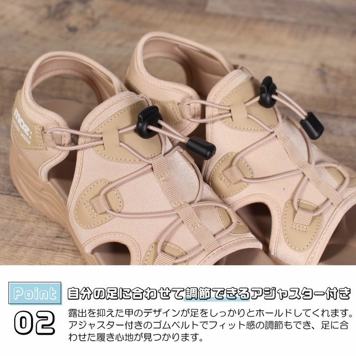 モズ サンダル レディース 厚底 51102 moz カジュアル スポーツ カバード コードサンダル ゴム紐 おしゃれ 疲れにくい スポサン