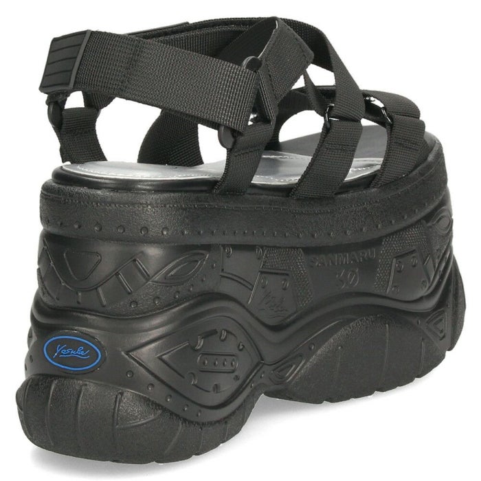 ヨースケ 厚底サンダル レディース ストラップ スポーツサンダル ブラック アイボリー 黒 白 ハイソール YOSUKE 2601178