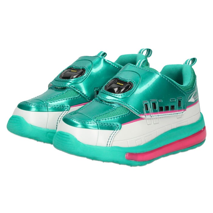 光る靴 プラレール トミカ スニーカー キッズ 新幹線 電車 車 自動車 ドクターイエロー はやぶさ つばさ パトカー 消防車 子供靴 ベルクロ 軽量 フラッシュシューズ PLARAIL 16312 16313 16314 16328 10693 10694