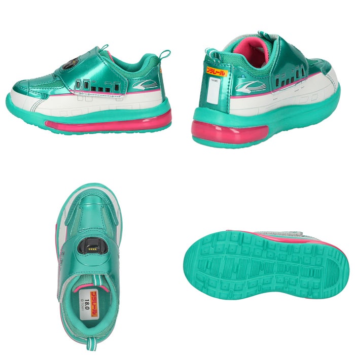 光る靴 プラレール トミカ スニーカー キッズ 新幹線 電車 車 自動車 ドクターイエロー はやぶさ つばさ パトカー 消防車 子供靴 ベルクロ 軽量 フラッシュシューズ PLARAIL 16312 16313 16314 16328 10693 10694