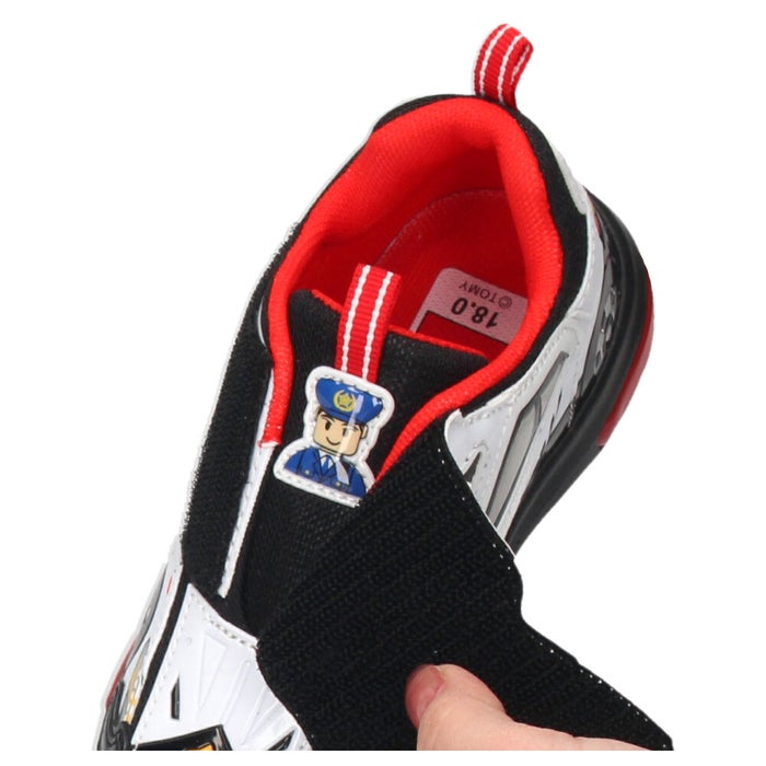 光る靴 プラレール トミカ スニーカー キッズ 新幹線 電車 車 自動車 ドクターイエロー はやぶさ つばさ パトカー 消防車 子供靴 ベルクロ 軽量 フラッシュシューズ PLARAIL 16312 16313 16314 16328 10693 10694