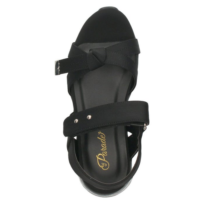 サンダル レディース 靴 スポーツサンダル 厚底 エアクッション ストラップ スポサン リボンデザイン 歩きやすい パレード 1498WK Parade