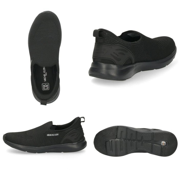 スニーカー レディース スリッポン 靴 履きやすい 軽量 通気性 柔らかい メッシュ ハンズフリー クッション性 シンプル 黒 ミッシェルクラン  2800 MK MICHEL KLEIN