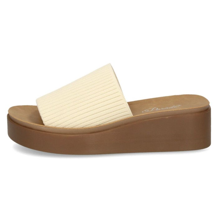 サンダル レディース 厚底 つっかけ ヒール おしゃれ ミュール 黒 履きやすい かかとなし ブラックラメ アイボリー 45108 パレード Parade