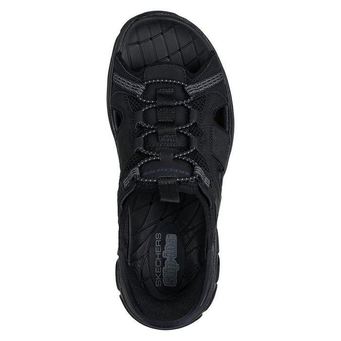 スケッチャーズ スリップインズ メンズ サンダル リヴォルテッド メリック フィッシャーマンサンダル 黒 茶 ブラック ダークブラウン SKECHERS Slip-ins REVOLTED SS MERRICK 205181