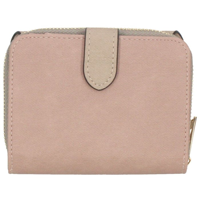 財布 レディース 二つ折り かわいい 大容量 コンパクト 多収納 お札折らない ミニ財布 ウォレット トライカラー ファスナー 馬蹄モチーフ LAMB MODE ラムモード 37891T