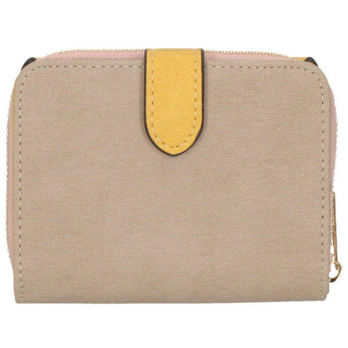 財布 レディース 二つ折り かわいい 大容量 コンパクト 多収納 お札折らない ミニ財布 ウォレット トライカラー ファスナー 馬蹄モチーフ LAMB MODE ラムモード 37891T