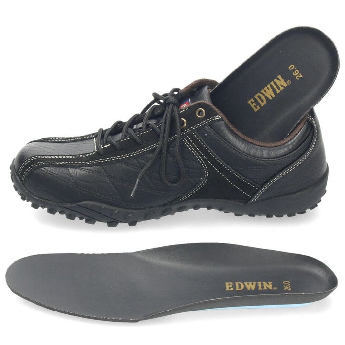 メンズ カジュアルシューズ スニーカー 靴 低反発 快適 歩きやすい  デイリーユース ブラック ブラウン EDWIN エドウィン EDM-6100