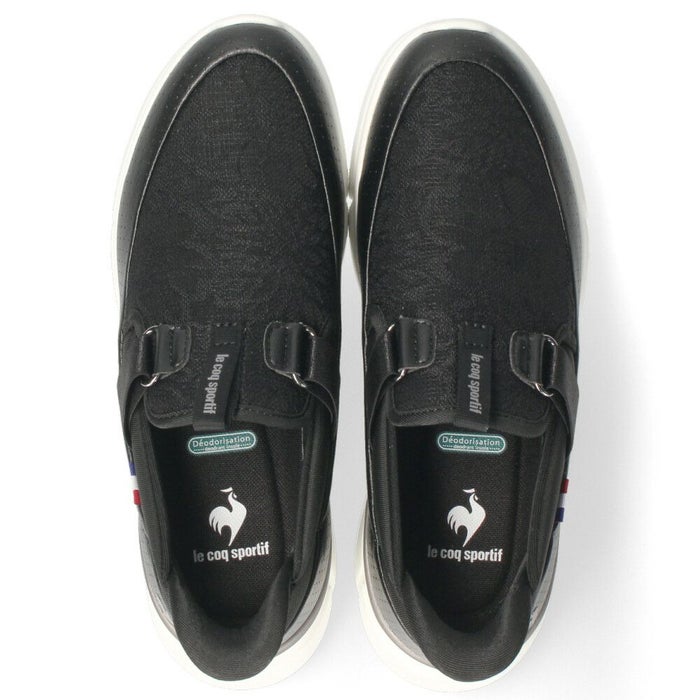 スリッポン レディース スニーカー LCS ロワール SP LC SI ルコック ルコックスポルティフ 23 軽量 ハンズフリーシューズ 立ったまま履ける レース 消臭機能 黒 ブラック グレー カジュアル LECOQ  le coq sportif 