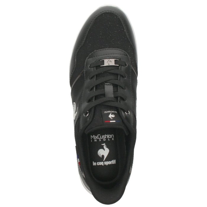 ルコック スニーカー レディース 黒 ブラック ラメ ルコックスポルティフ ラセーヌ 靴 さっと履ける 手を使わず履ける 軽量 消臭 ローカット ワイド幅 3E le coq sportif LU5SSN24LZ