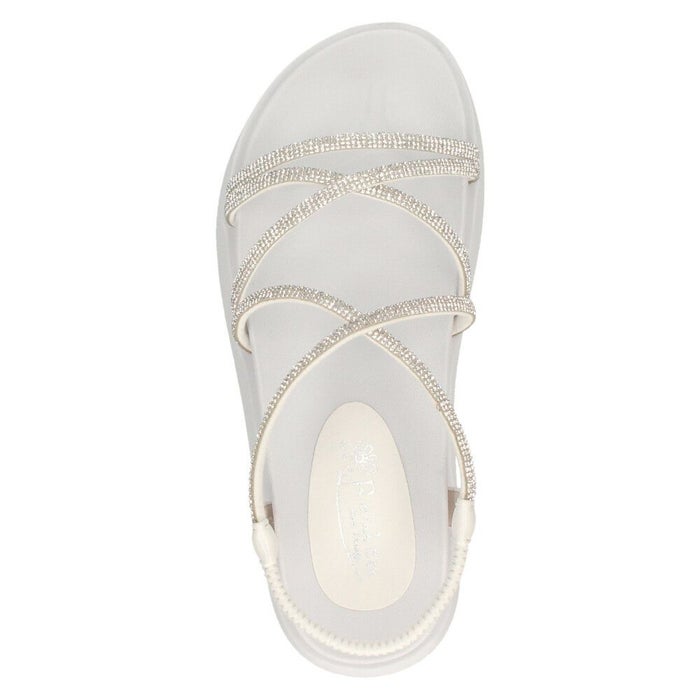 サンダル レディース 厚底 軽量 疲れない 歩きやすい おしゃれ フラット ストラップサンダル コードストラップサンダル ラインストーン リゾート カジュアル Realta レアルタ 6320