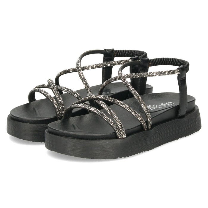 サンダル レディース 厚底 軽量 疲れない 歩きやすい おしゃれ フラット ストラップサンダル コードストラップサンダル ラインストーン リゾート カジュアル Realta レアルタ 6320