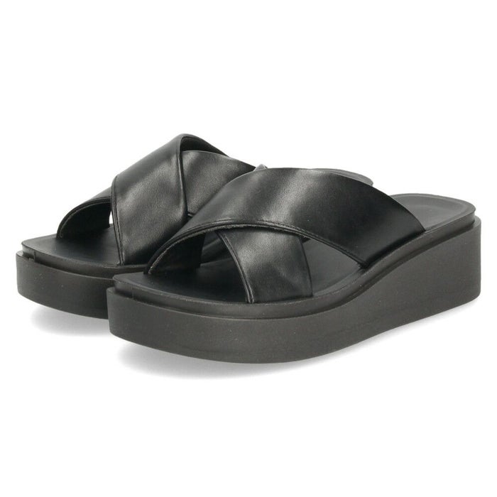 サンダル レディース 厚底 クロスベルト 歩きやすい つっかけ 夏 きれいめ カジュアル シンプル 黒 ブラック シルバー Parade パレード 45109