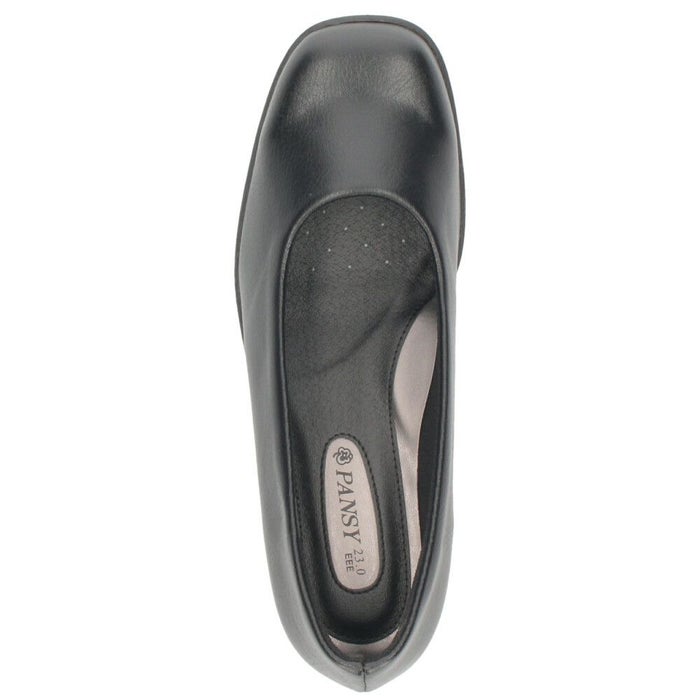 パンプス レディース 靴 黒 ブラック オフィスシューズ 軽量 疲れにくい 3E 日本製 ビジネス ウェッジソール ストラップ 抗菌防臭加工 パンジー 4072 4073 PANSY パンジーオフィス スクエアトゥ