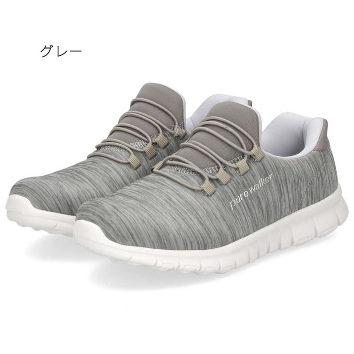 スリッポン レディース スニーカー 履きやすい 疲れない ウォーキング 仕事 運動 ハンズフリー シューズ ゴム紐 黒 白 ピュアウォーカー 靴 pure walker PW1501