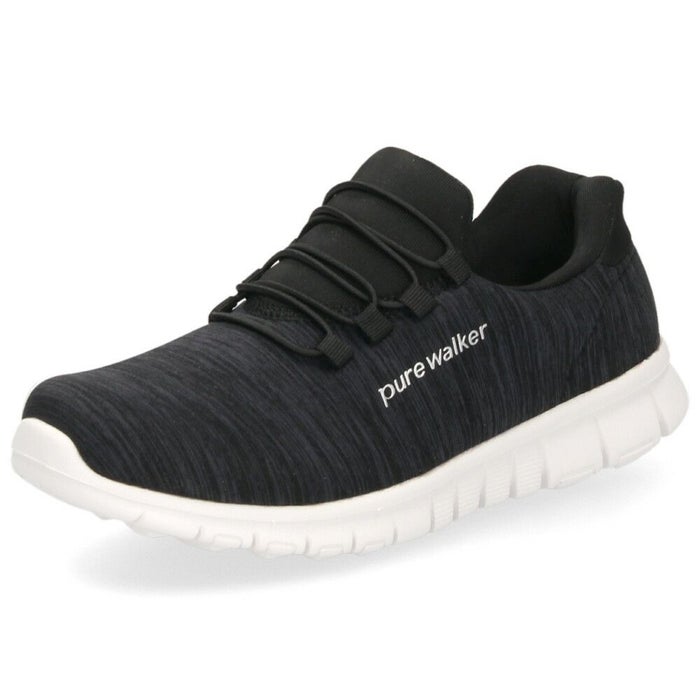 スリッポン レディース スニーカー 履きやすい 疲れない ウォーキング 仕事 運動 ハンズフリー シューズ ゴム紐 黒 白 ピュアウォーカー 靴 pure walker PW1501