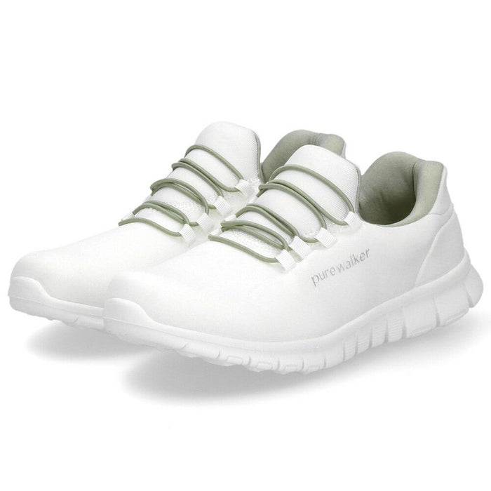 スリッポン レディース スニーカー 履きやすい 疲れない ウォーキング 仕事 運動 ハンズフリー シューズ ゴム紐 黒 白 ピュアウォーカー 靴 pure walker PW1501