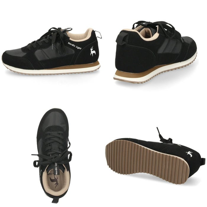 スニーカー レディース きれいめ 軽量 黒 ブラック ローカット 通勤 通学 シンプル かわいい おしゃれ 北欧 歩きやすい ノルディックライト 靴 Nordic Light NL0040F