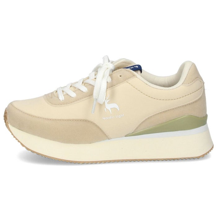 スニーカー レディース 厚底 ローカット ノルディックライト Nordic Light 0104 カジュアル 靴 シンプル 軽量 おしゃれ 黒 ブラック ベージュ