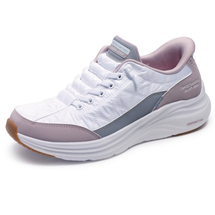 スケッチャーズ スニーカー レディース スリップインズ Slip-ins: Contour Foam - Cozy Fit スリップインズ コンツアーフォーム - コージーフィット ハンズフリー スリッポン 靴 ノーマル幅 白 黒 ホワイト ブラック 快適 SKECHERS 150404