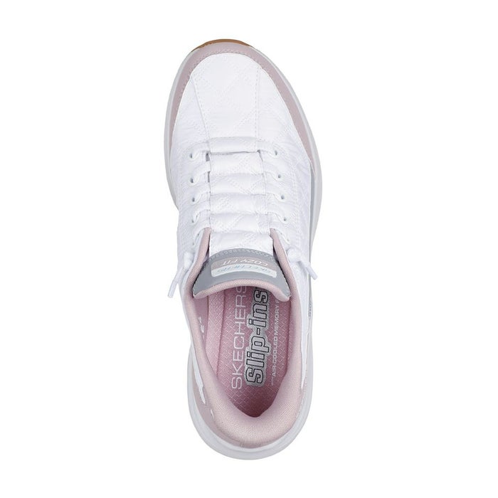 スケッチャーズ スニーカー レディース スリップインズ コンツアーフォーム - コージーフィット ハンズフリー スリッポン 靴 ノーマル幅 白 黒 ホワイト ブラック 快適 150404