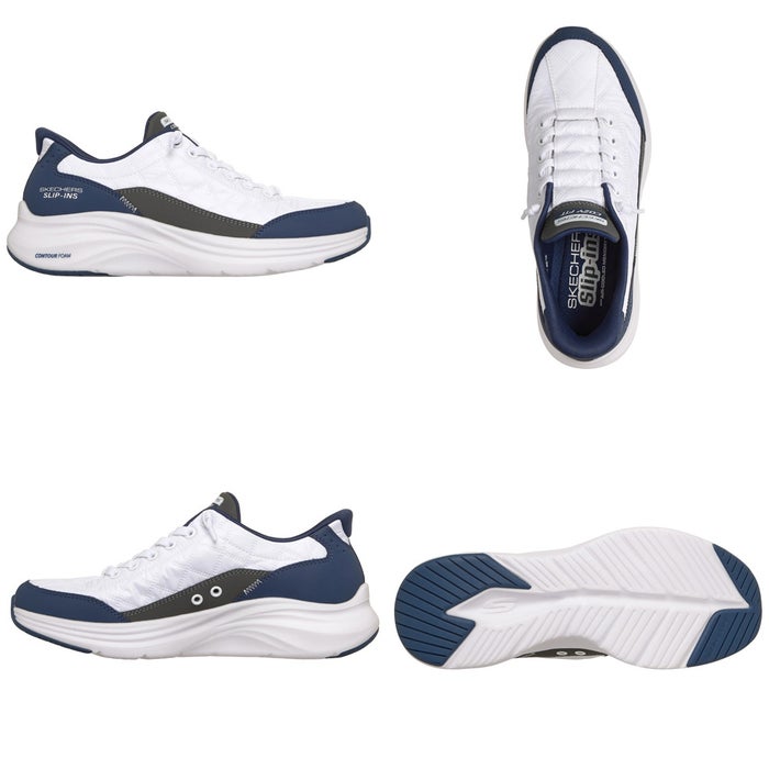 スケッチャーズ スニーカー レディース スリップインズ Slip-ins: Contour Foam - Cozy Fit スリップインズ コンツアーフォーム - コージーフィット ハンズフリー スリッポン 靴 ノーマル幅 白 黒 ホワイト ブラック 快適 SKECHERS 150404