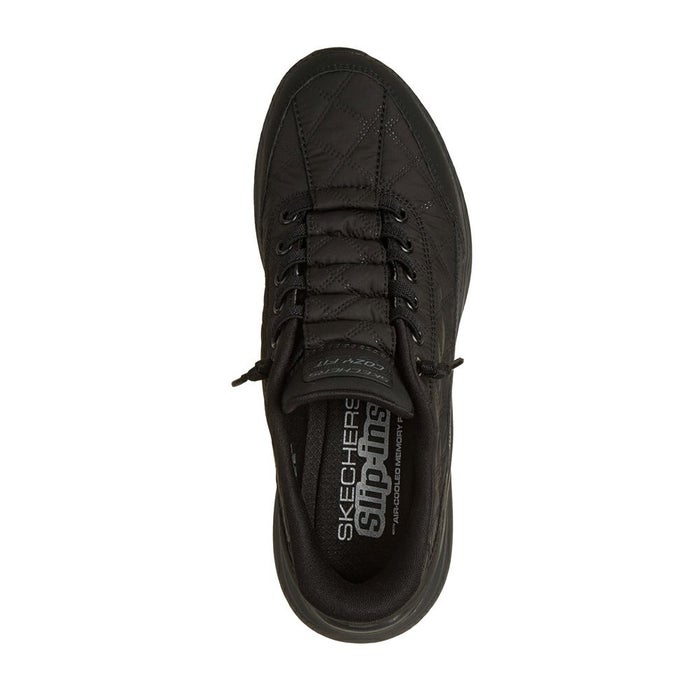 スケッチャーズ スニーカー レディース スリップインズ コンツアーフォーム - コージーフィット ハンズフリー スリッポン 靴 ノーマル幅 白 黒 ホワイト ブラック 快適 150404