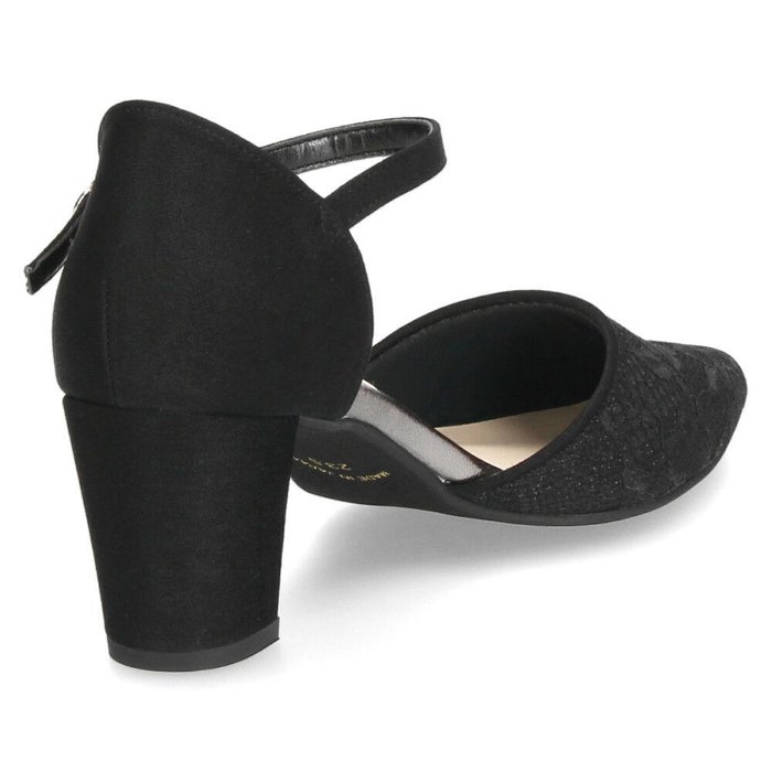 パンプス ストラップ レディース アンクルストラップ ポインテッドトゥ セパレート チャンキーヒール 結婚式　パーティー 卒業式 入学式 グランルー Grande Roue 241009 華やか 上品 大人 オフィス