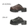 サボ サンダル レディース 厚底 ミュール ストラップ 2WAY 甲深 スタイルアップ カジュアル 大人 上品 きれいめ マフモフ Mafmof 1130WK 黒 ブラック ダークブラウン