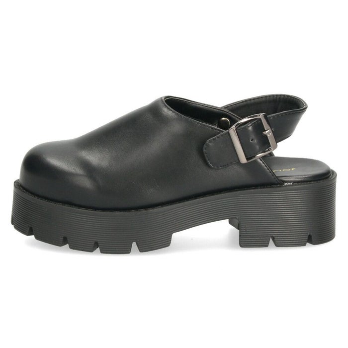 サボ サンダル レディース 厚底 ミュール ストラップ 2WAY 甲深 スタイルアップ カジュアル 大人 上品 きれいめ マフモフ Mafmof 1130WK 黒 ブラック ダークブラウン