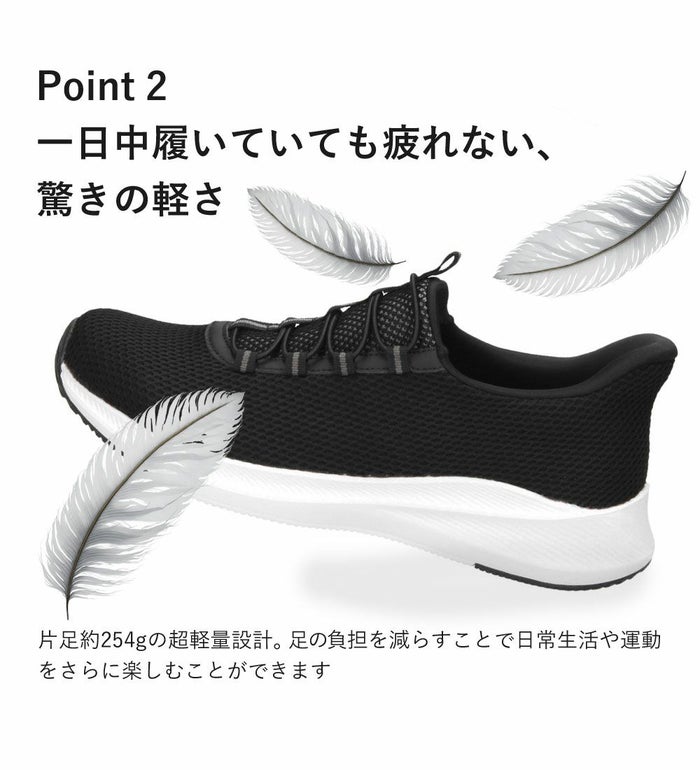 手を使わず履ける スリッポン スニーカー メンズ スリップイン ハンズフリー 履きやすい 軽い 歩きやすい 靴 黒 ブラック ネイビー 仕事 通勤 通学 運動 楽すぽっ Parade 55801
