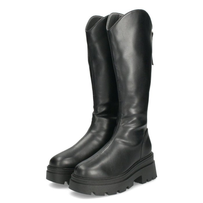 Mafmof マフモフ レディース ロングブーツ 厚底トラックソール ブーツ 靴 ブラック 黒 535WK 537WK 合成皮革 クッションインソール