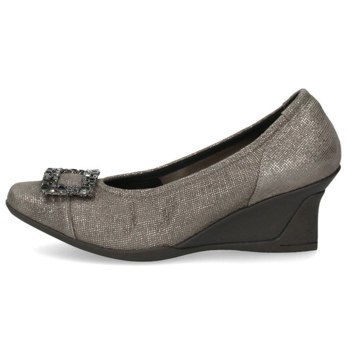 パンプス 黒 レディース おしゃれ ブラック エタン 通勤 靴 スクエアトゥ ウェッジソール コンポジションナイン ビジュー バックル コンフォートパンプス 3092 COMPOSITION9