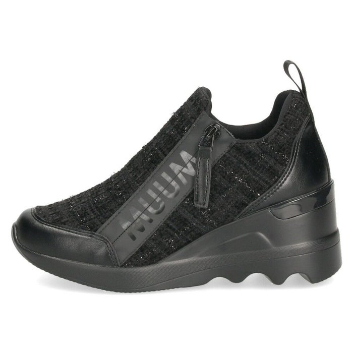 ウエッジソールスニーカー  レディース カジュアルシューズ 厚底 スニーカー ファスナー付き 美脚 おしゃれ スポーティー カジュアル 靴 MUUMファスナーウエッジソールスニーカー ムーム MUUM WX2105