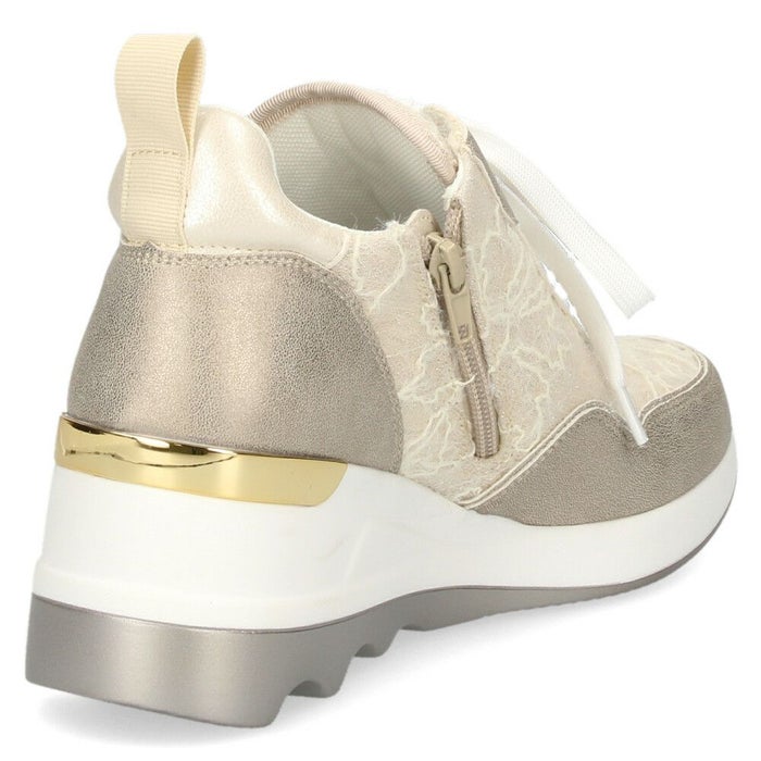 スニーカー レディース ウェッジソール 厚底 カジュアルシューズ おしゃれ かわいい 靴ひも ジッパー 履きやすい 黒 ブラック ベージュ レースアップ ムーム WX2106 MUUM