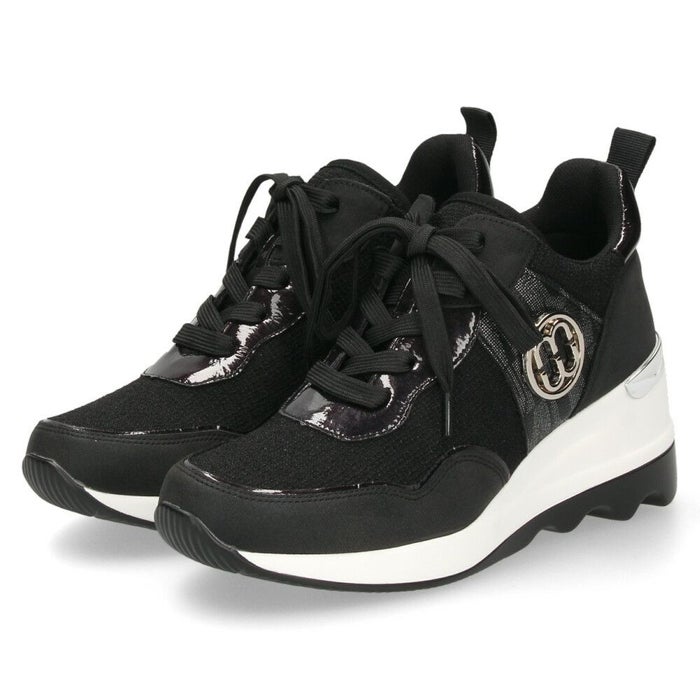 スニーカー レディース ウェッジソール 厚底 カジュアルシューズ おしゃれ かわいい 靴ひも ジッパー 履きやすい 黒 ブラック ベージュ レースアップ ムーム WX2106 MUUM