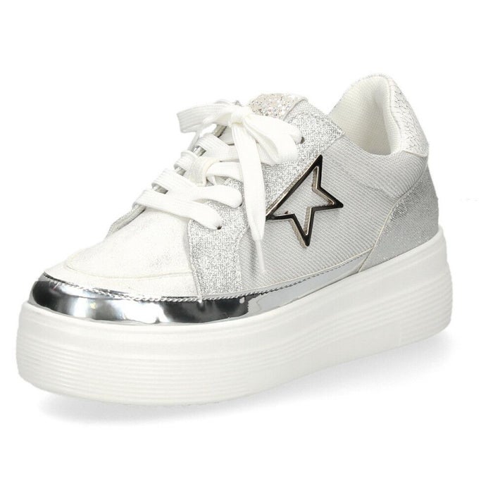 レディース 厚底スニーカー カジュアルシューズ グリッター メタリック ブラック シルバー ブルー ムーム WX1802 MUUM