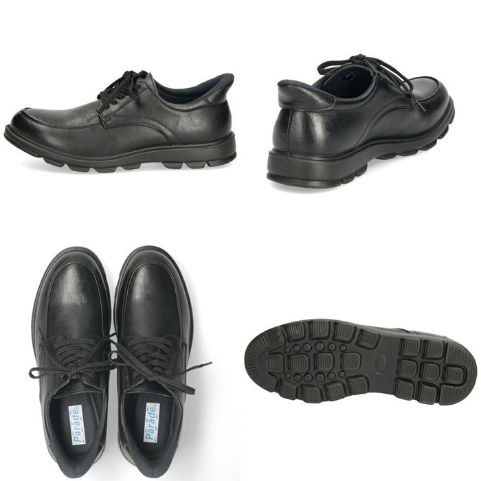 手を使わずに履ける靴 メンズ シューズ カジュアル 防水 本革 スリッポン ハンズフリー 履きやすい 歩きやすい 黒 ブラック 仕事 通勤 オフィスカジュアル Parade 楽すぽっ 97080 97081