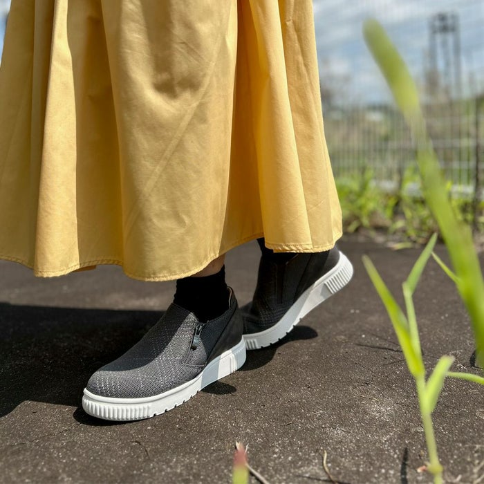 レディース スリッポン 軽量 スニーカー 疲れない 黒 カジュアル シューズ ブラック グレー チョコレート ブラウン 靴 パータム リュクス 40031 PARTAM LUXE