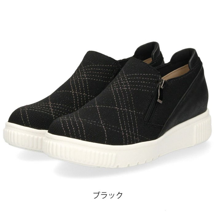 レディース スリッポン 軽量 スニーカー 疲れない 黒 カジュアル シューズ ブラック グレー チョコレート ブラウン 靴 パータム リュクス 40031 PARTAM LUXE