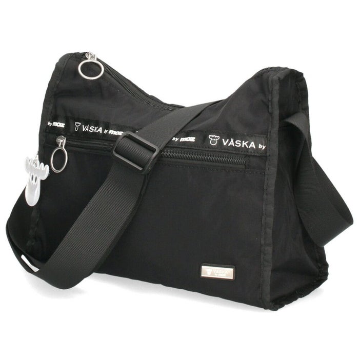 VASKA by moz モズ ショルダーバッグ レディース バッグ 斜め掛け 軽量 ナイロン 撥水 ファスナー付き 小さめ 黒 VZNS-01 ヴェスカバイモズ