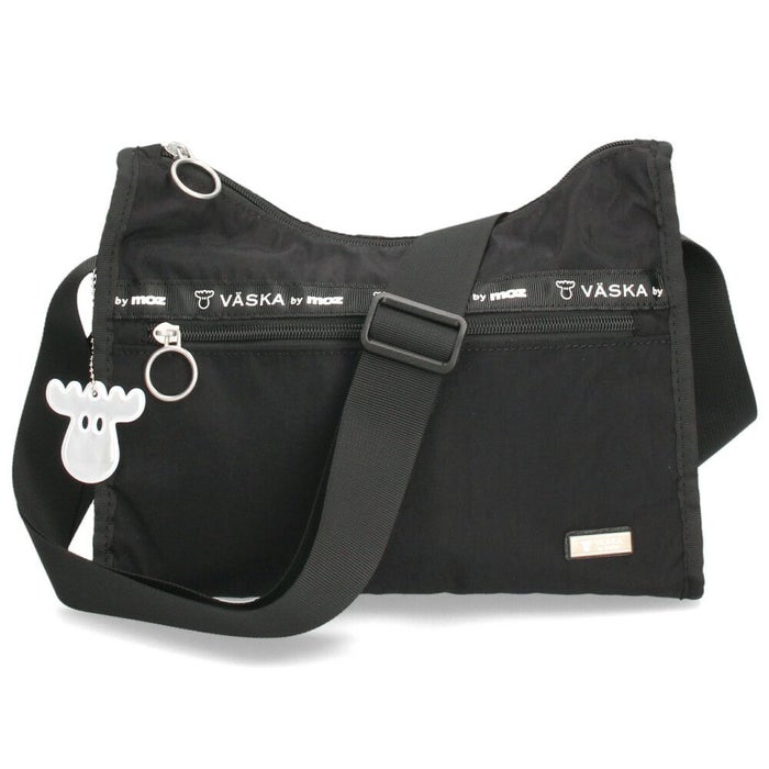 VASKA by moz モズ ショルダーバッグ レディース バッグ 斜め掛け 軽量 ナイロン 撥水 ファスナー付き 小さめ 黒 VZNS-01 ヴェスカバイモズ