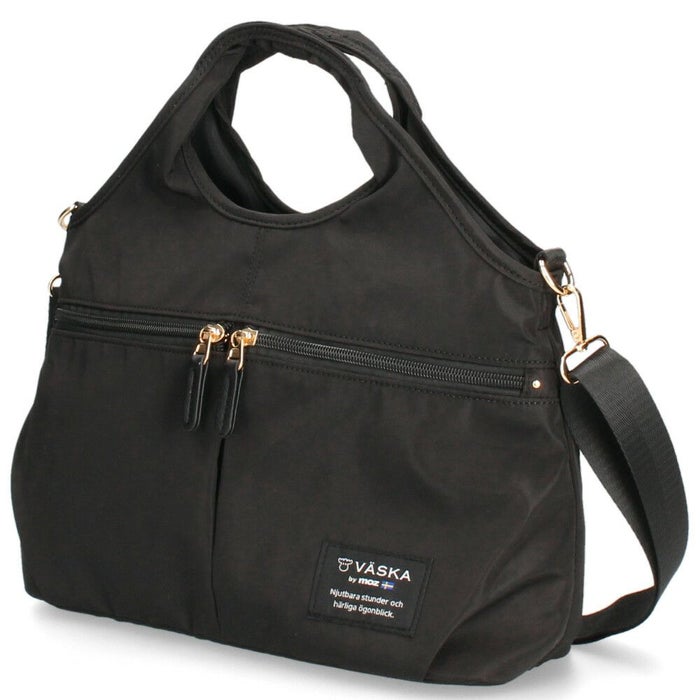VASKA by moz モズ バッグ ショルダー トートバッグ レディース 2way 斜め掛け 軽量 A5 ファスナー付き 撥水 黒 VZPS-02 ヴェスカバイモズ
