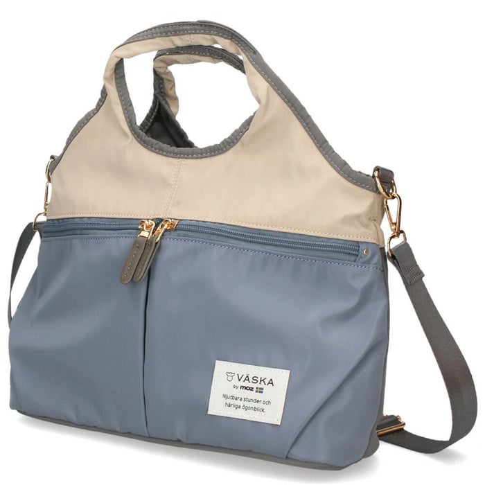 VASKA by moz モズ バッグ ショルダー トートバッグ レディース 2way 斜め掛け 軽量 A5 ファスナー付き 撥水 黒 VZPS-02 ヴェスカバイモズ