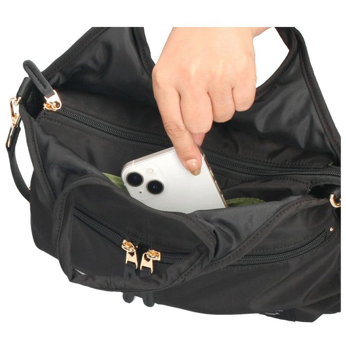 VASKA by moz モズ バッグ ショルダー トートバッグ レディース 2way 斜め掛け 軽量 A5 ファスナー付き 撥水 黒 VZPS-02 ヴェスカバイモズ