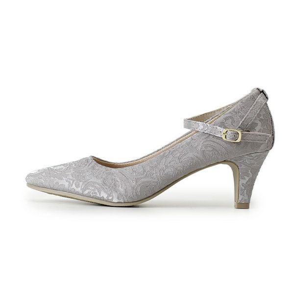 パンプス 結婚式 ストラップ 痛くない ウエディング 二次会 パーティ 太ヒール 6cm 6センチヒール レース アンクルストラップ 黒 19038 極ふわっ Parade 靴 レディース