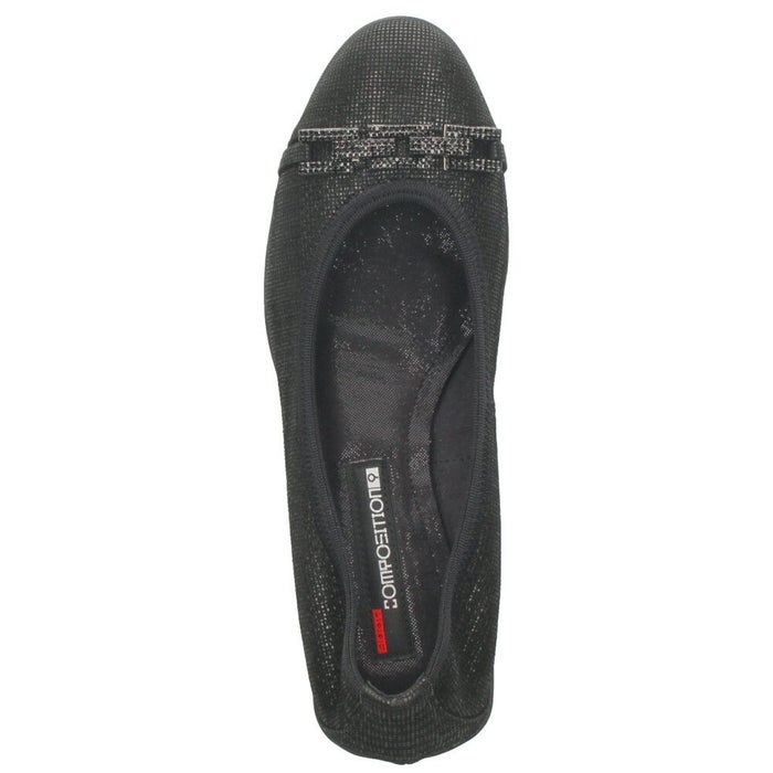 パンプス 黒 レディース おしゃれ ブラック エレガント 靴 スクエアトゥ ウェッジソール コンポジションナイン ビジュー チェーン コンフォートパンプス 3095 COMPOSITION9