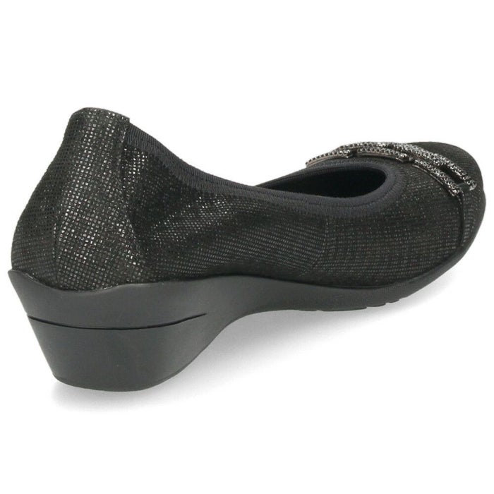 パンプス 黒 レディース おしゃれ ブラック エレガント 靴 スクエアトゥ ウェッジソール コンポジションナイン ビジュー チェーン コンフォートパンプス 3095 COMPOSITION9