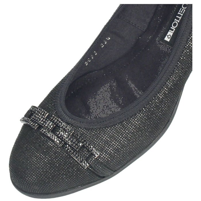 パンプス 黒 レディース おしゃれ ブラック エレガント 靴 スクエアトゥ ウェッジソール コンポジションナイン ビジュー チェーン コンフォートパンプス 3095 COMPOSITION9