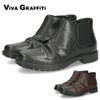 ショートブーツ メンズ 本革 サイドゴアブーツ サイドジップ 黒 レザー カジュアル 革靴 VIVA GRAFFITI ビバグラフィティ 279